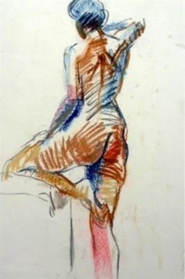 Clarissa Russell - Standing nude- pastel